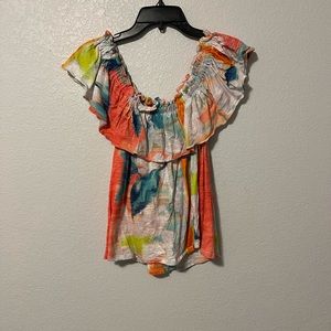 Fun and colorful off-the-shoulder top